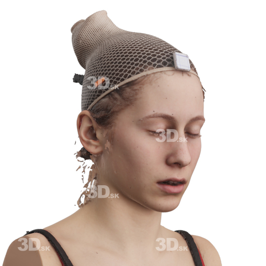 Head Woman White 3D Phonemes And Emotions