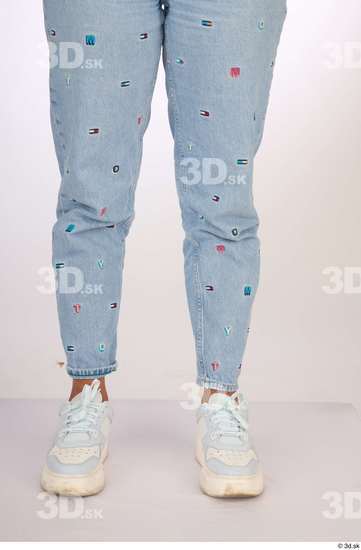 Calf Woman Casual Jeans Slim Studio photo references