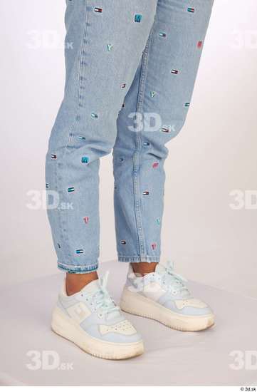 Calf Woman Casual Jeans Slim Studio photo references