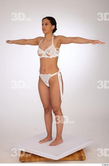 Whole Body Woman Underwear Bra Slim Standing Studio photo references