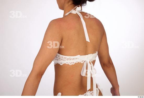 Upper Body Back Woman Bra Slim Studio photo references