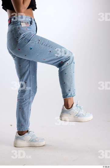 Leg Woman Casual Jeans Slim Studio photo references