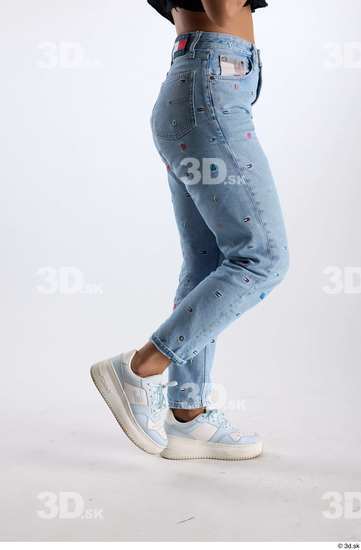 Leg Woman Casual Jeans Slim Studio photo references