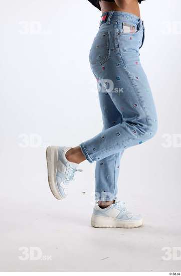 Leg Woman Casual Jeans Slim Studio photo references