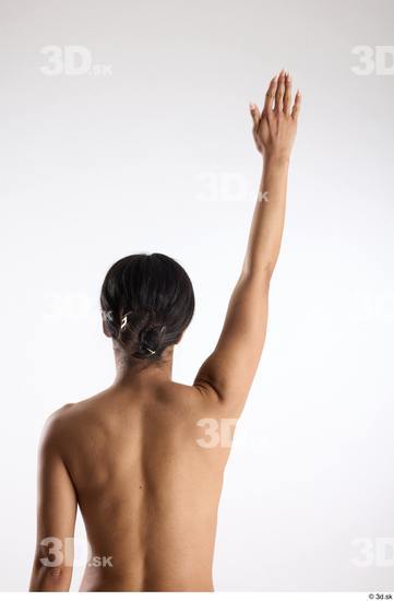 Arm Back Woman Nude Slim Studio photo references