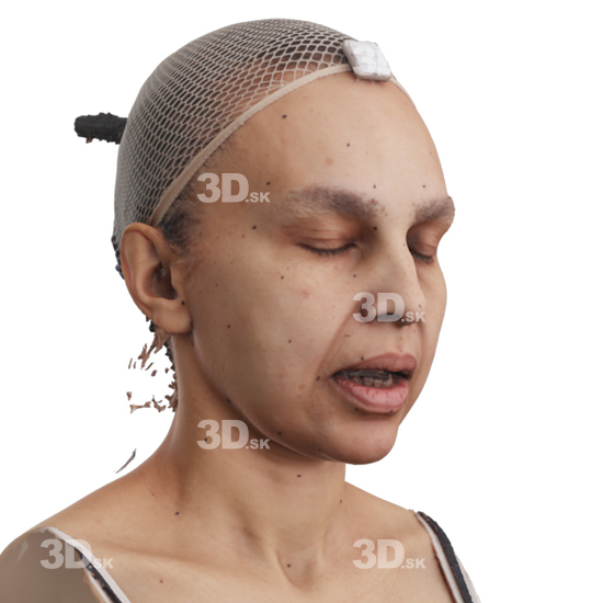 Head Woman Black 3D Phonemes And Emotions