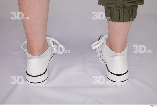 Foot Woman White Casual Shoes Slim Studio photo references