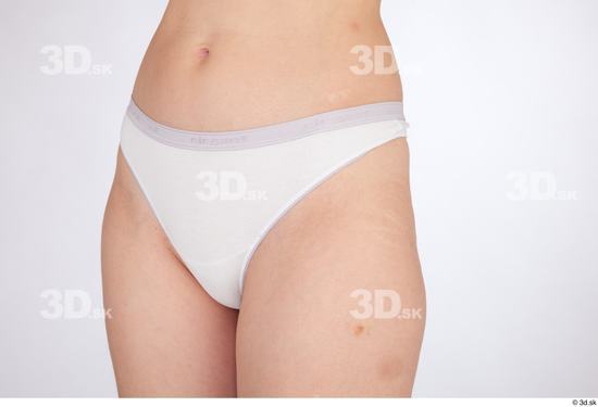 Hips Woman White Underwear Slim Studio photo references