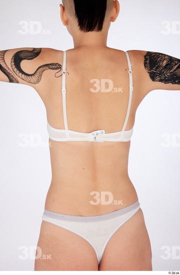 Upper Body Woman White Underwear Slim Studio photo references