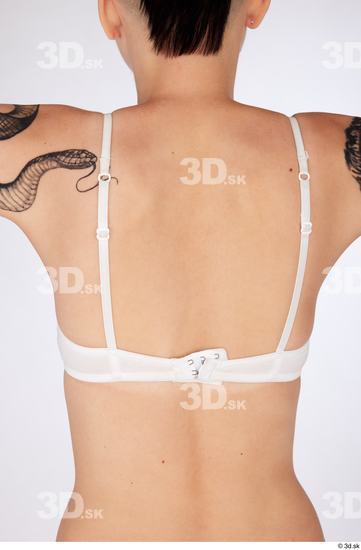 Back Woman White Underwear Slim Studio photo references