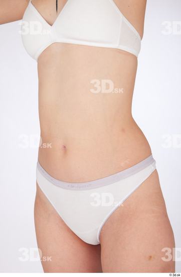 Belly Woman White Underwear Slim Studio photo references