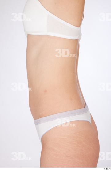 Belly Back Woman White Underwear Slim Studio photo references