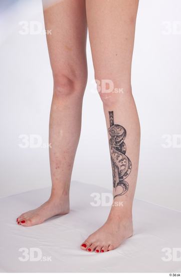 Calf Woman White Nude Slim Studio photo references