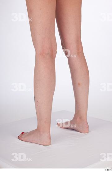 Calf Woman White Nude Slim Studio photo references