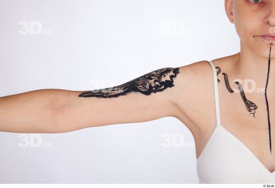 Arm Woman White Slim Studio photo references