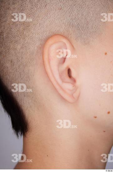 Ear Woman White Slim Studio photo references