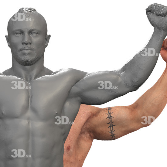 Upper Body Man White Underwear Muscular 3D Phonemes And Emotions