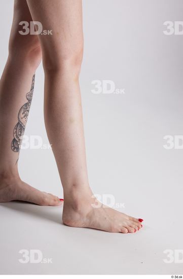 Calf Woman White Nude Slim Studio photo references