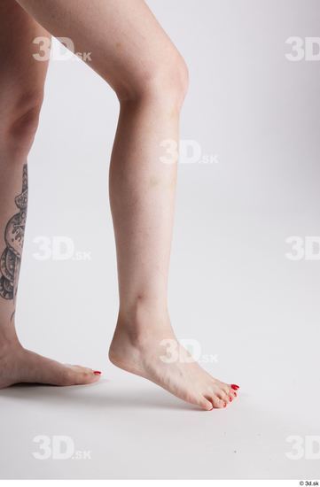 Calf Woman White Nude Slim Studio photo references