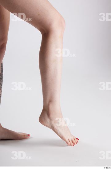 Calf Woman White Nude Slim Studio photo references