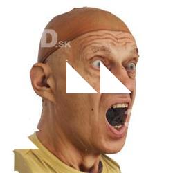 Raw 3D head scan of emotions and phonemes - Jan