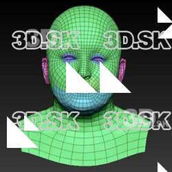 Retopologized 3D Head scan of Blanka SubDivision