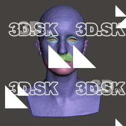 Retopologized 3D Head scan of Linda SubDivision