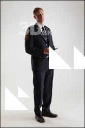  Sam Atkins Firefigter in Ceremonial Uniform with Cell Phone 