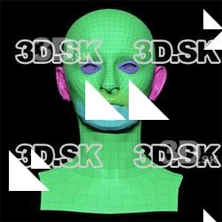 Retopologized 3D Head scan of Waja SubDivision