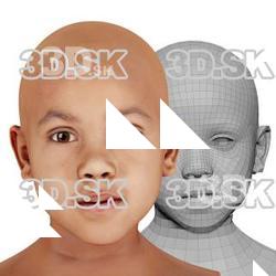 Retopologized 3D Head scan of Emily Wright
