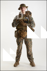  Casey Schneider in WDL Marpat Pose with Pistol 