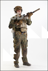  Frankie Perry Holding Gun 