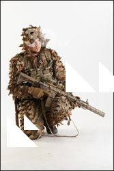  Frankie Perry in Ghillie Kneeling with Gun 