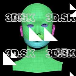 Retopologized 3D Head scan of Artemis Cibero SubDivision