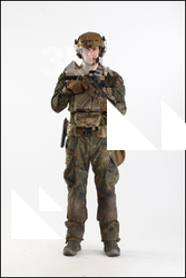  Frankie Perry US Army Holding Gun 
