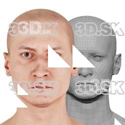Retopologized 3D Head scan of Charlie Dean