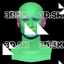 Retopologized 3D Head scan of Charlie Dean SubDivision