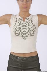 Upper Body Woman White Casual Athletic