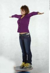 Whole Body Woman T poses Asian Casual Average Studio photo references