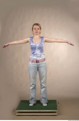 Whole Body Woman T poses Casual Slim Studio photo references