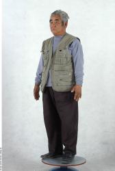 Whole Body Man Asian Casual Overweight Studio photo references