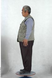 Whole Body Man Asian Casual Overweight Studio photo references