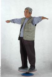 Whole Body Man T poses Asian Casual Overweight Studio photo references