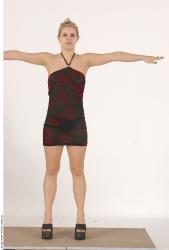 Whole Body Woman T poses Casual Slim Studio photo references