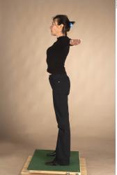 Whole Body Woman T poses Casual Slim Studio photo references