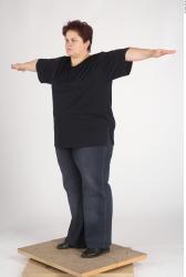 Whole Body Woman T poses Casual Slim Overweight Studio photo references