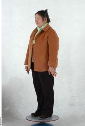 Whole Body Woman Asian Casual Overweight Studio photo references