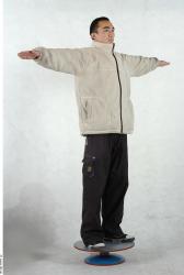 Whole Body Man T poses Asian Casual Slim Studio photo references