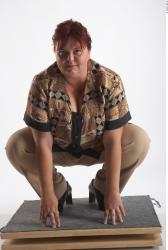 Whole Body Woman Casual Slim Overweight Studio photo references