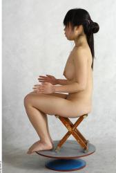 Whole Body Phonemes Woman Artistic poses Asian Nude Slim Studio photo references